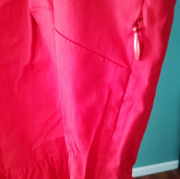 Jessica London Red Sleeveless Tiered Dress Embroidered Hem Flowy Fit (C-20) - Picture 11 of 14